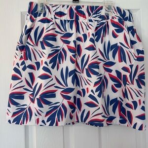 Columbia White Navy and Red Printed Skirt